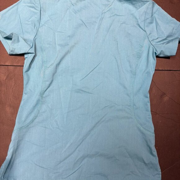 Healing Hands- Purple Label Yoga- Scrub Top – Size S, Turquoise/Blue, Stretch - Picture 3 of 5